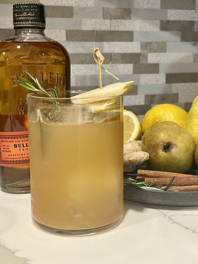 Pear Ginger Bourbon Cocktail